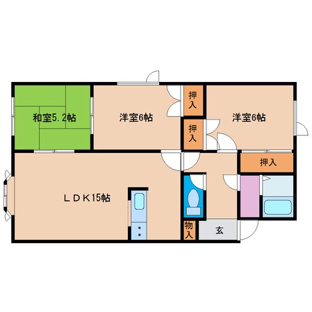 岩見沢駅 徒歩21分 2階の物件間取画像